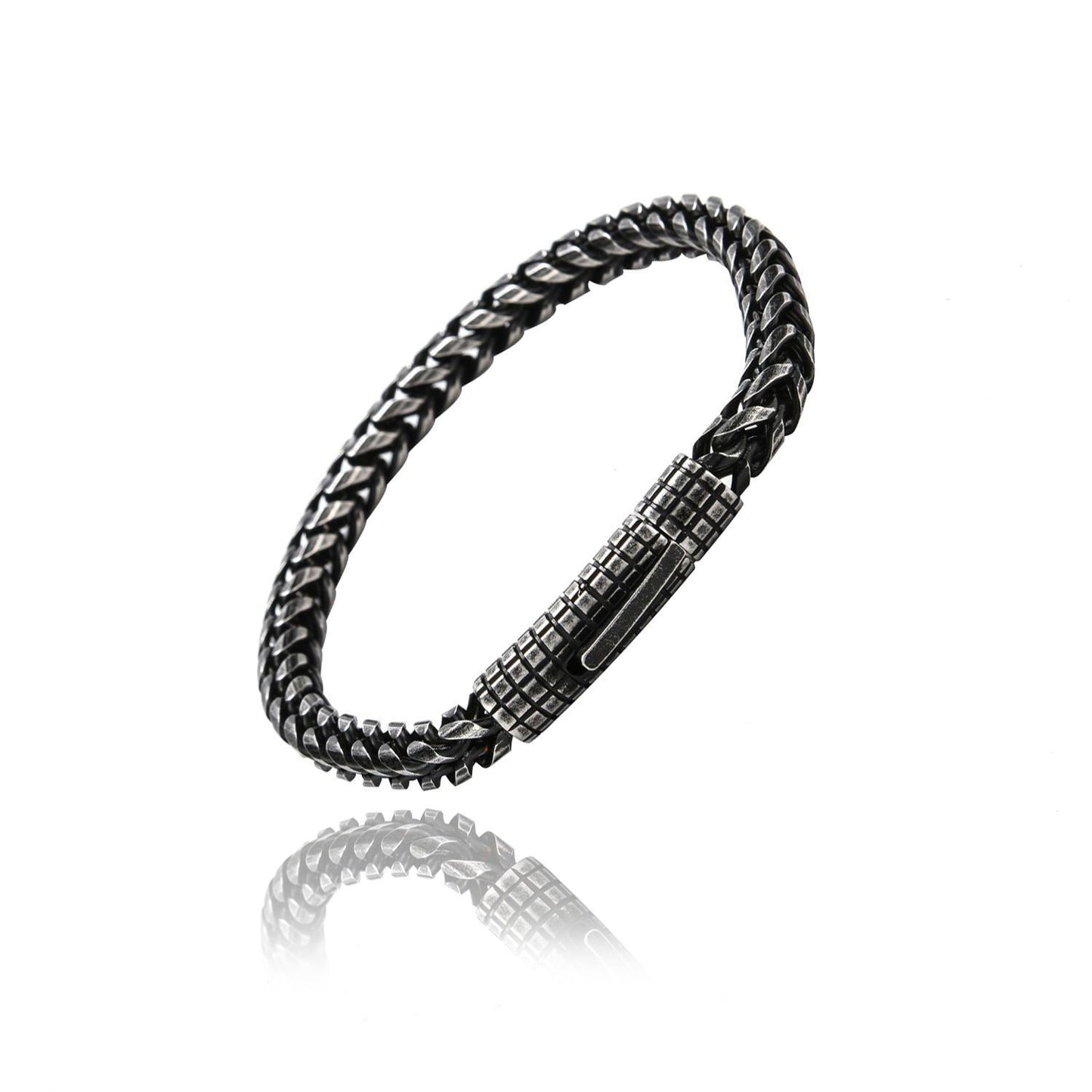 Custom Stainless Steel Vintage Men’s Bracelet – Durable Fine Steel Chain Bracelet, 22.3cm Men’s Jewelry, Classic Retro Style