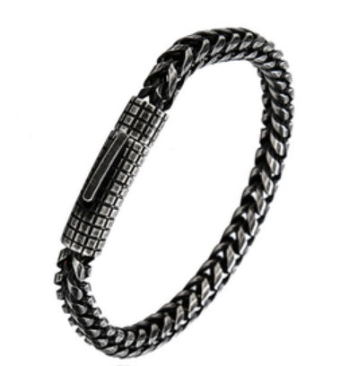 Custom Stainless Steel Vintage Men’s Bracelet – Durable Fine Steel Chain Bracelet, 22.3cm Men’s Jewelry, Classic Retro Style