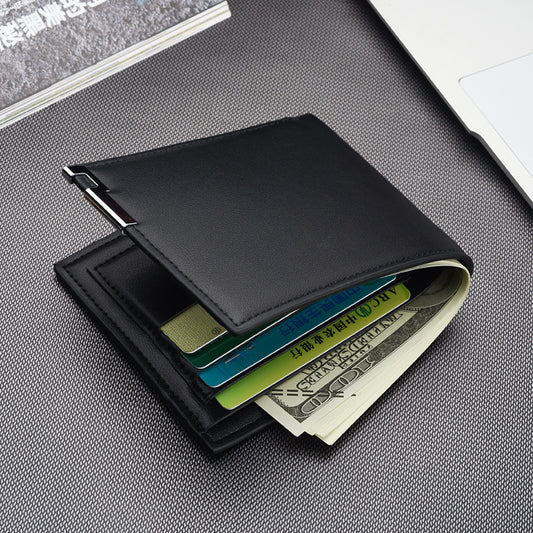 Men’s PU Leather Business Wallet – Slim Money Holder & Business Card Case