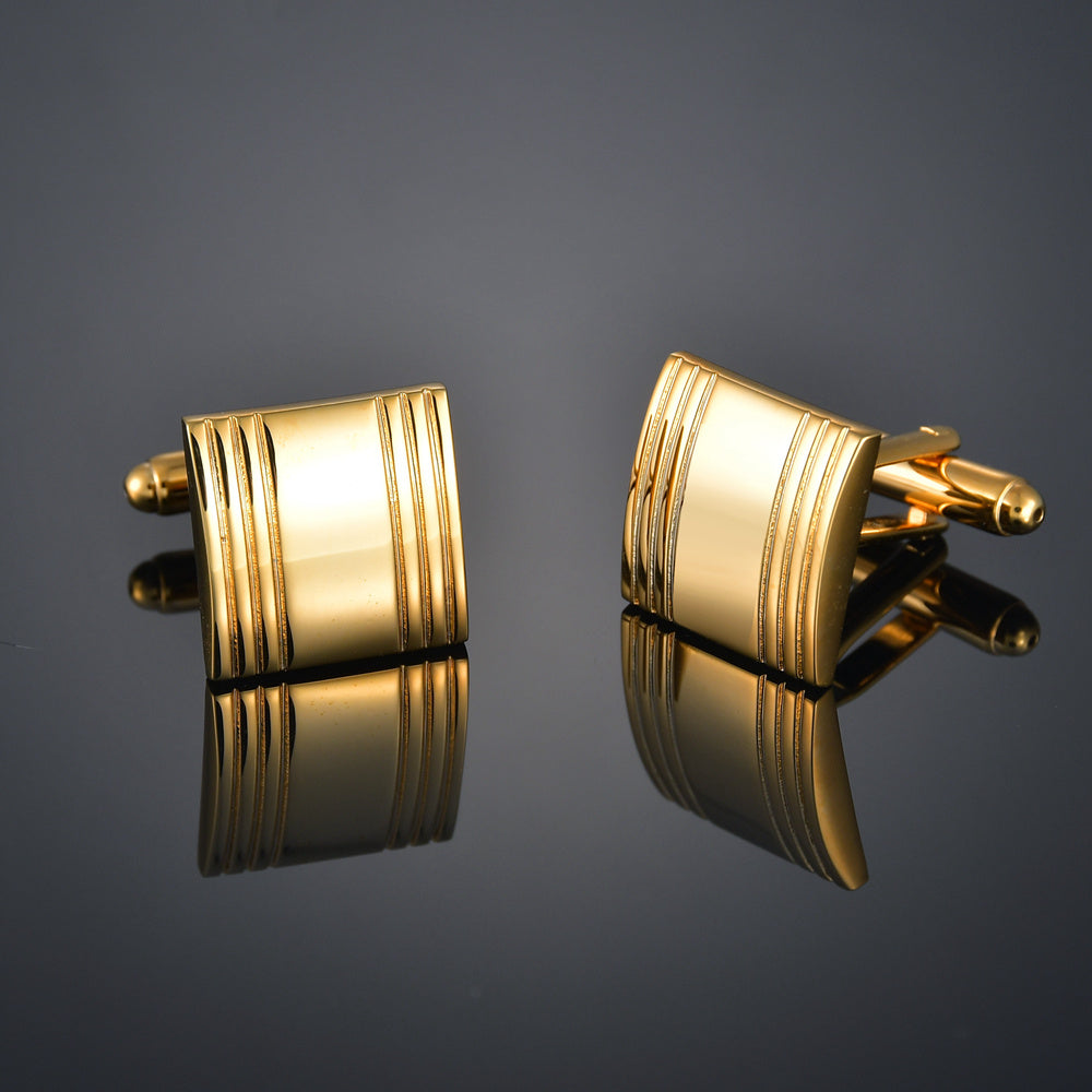 Gold Color Maple Leaves Letter Name Cufflinks for Men – French Style