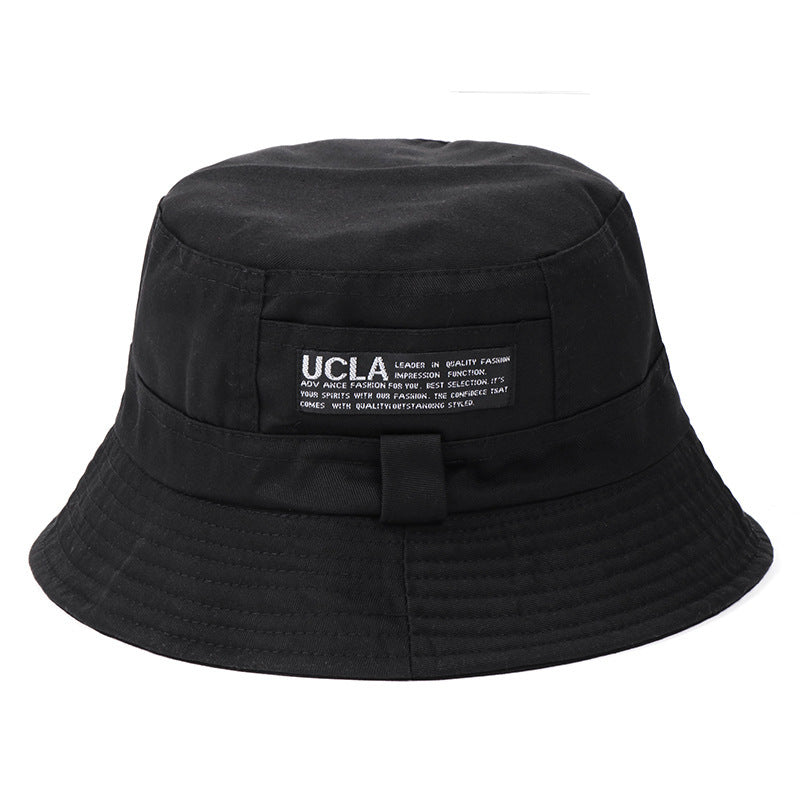 Trendy Letter Embroidered Fisherman Hat – Unisex Canvas Bucket Hat for Outdoor, Travel & Streetwear (56–58cm)