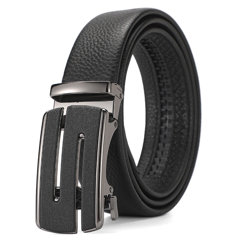 Genuine Leather Men's Belt – Automatic Buckle Design, Multiple Styles