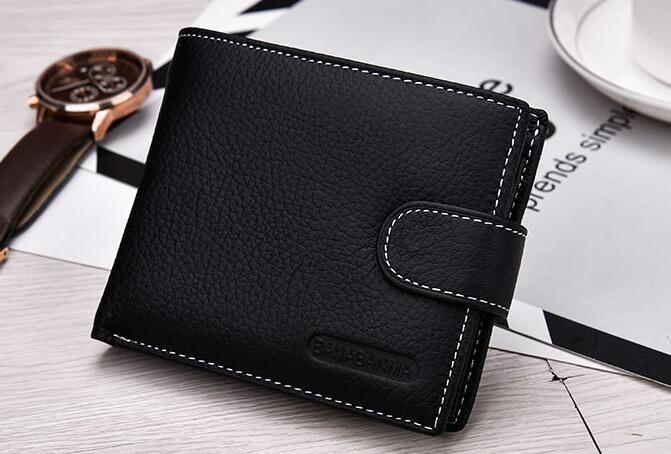 Hot Designer Men’s Genuine Leather Wallet – Short Bifold Standard Wallet with Polyester Lining