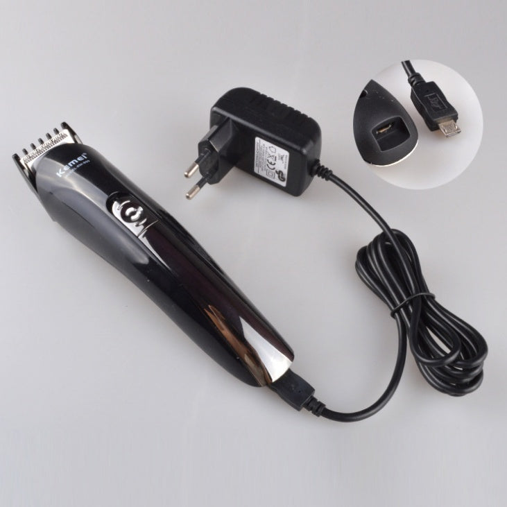 Kemei 6 in 1 Rechargeable Hair Trimmer – Titanium Hair Clipper & Electric Shaver with Adjustable Comb