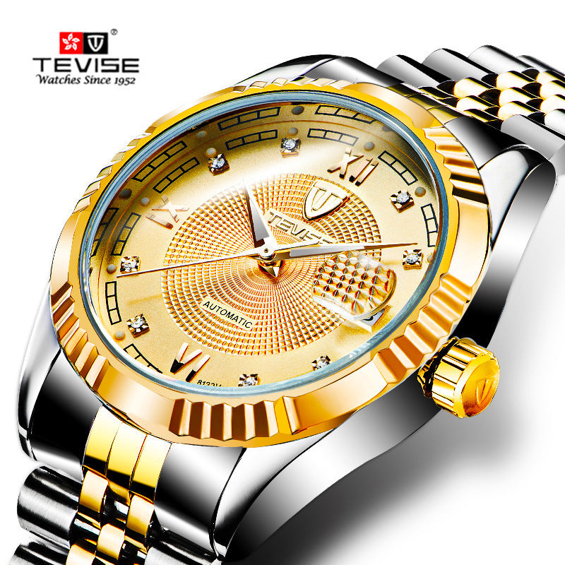 TEVISE Men’s Automatic Mechanical Watch – Waterproof Luxury Fashion Watch for Men, Self-Winding Skeleton Dial