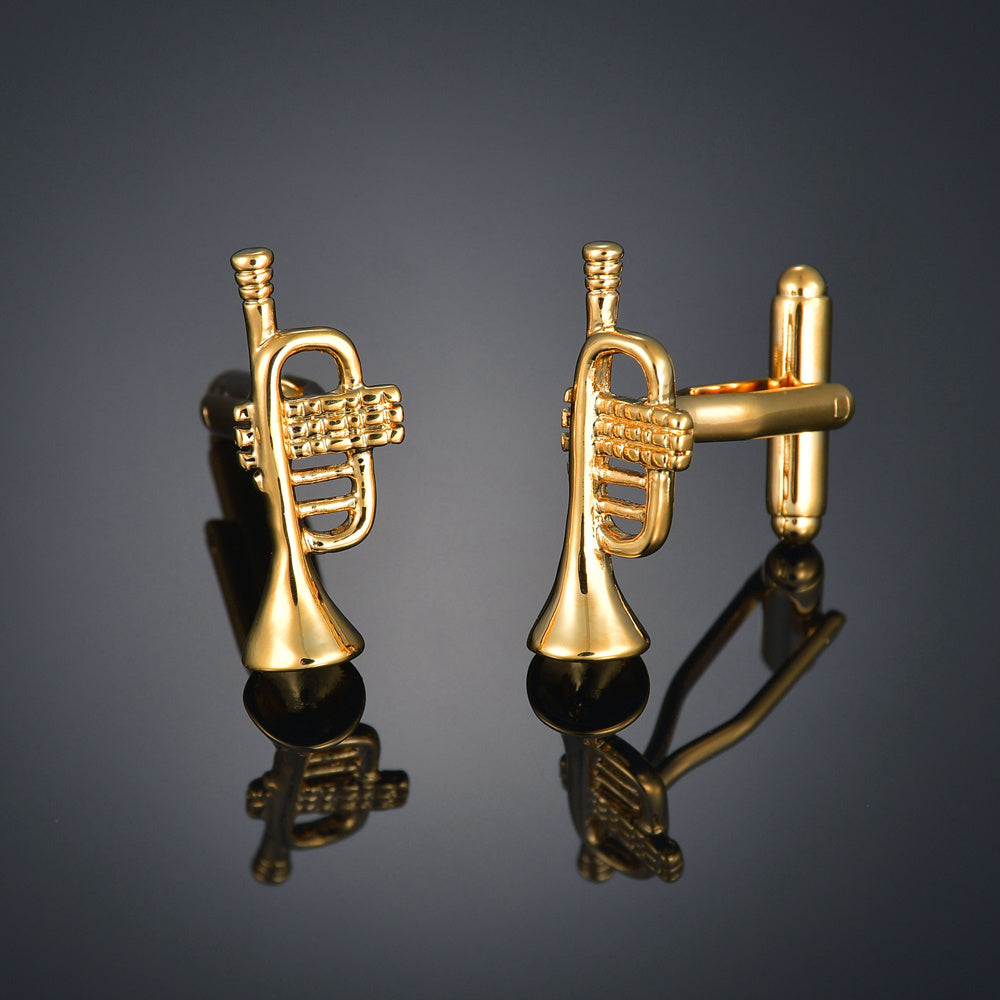Gold Color Maple Leaves Letter Name Cufflinks for Men – French Style
