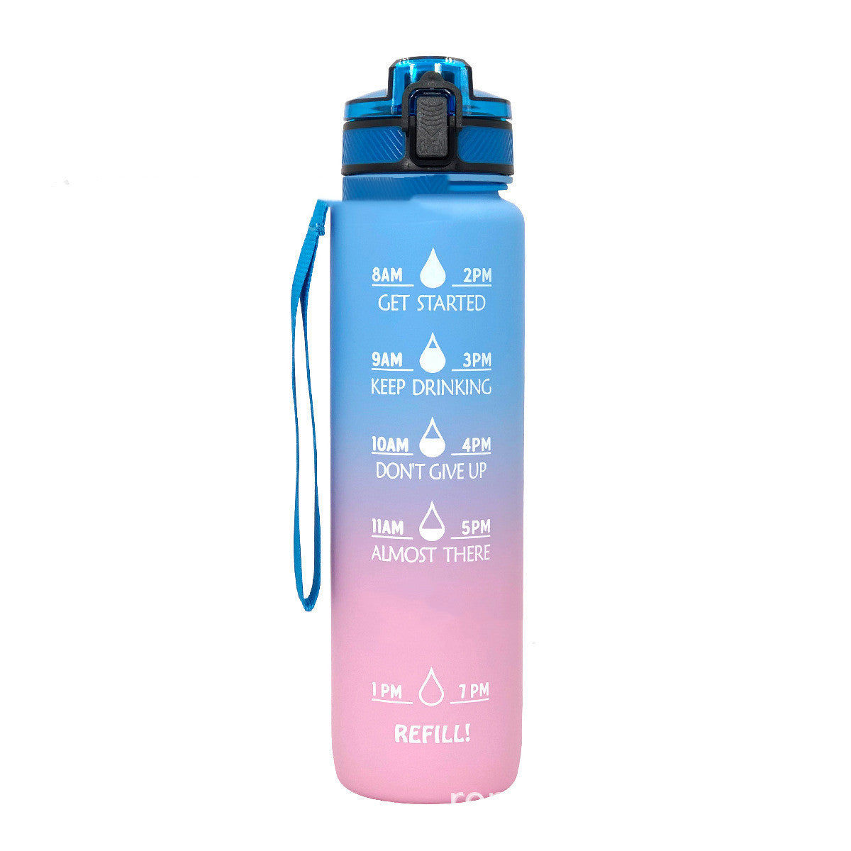 1L Sports Frosted Gradient Water Bottle – Leak-Proof, Lightweight, BPA-Free