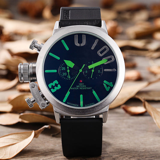 Men's 5-Needled Automatic Mechanical Watch – Luxury Electronic Movement Timepiece with Mineral Glass & Alloy Case