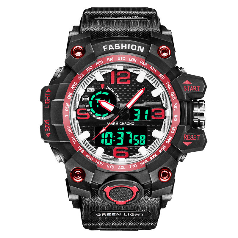 Double Display Waterproof Sports Watch – Men's Outdoor Digital Analog Timepiece
