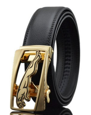 Men’s Genuine Leather Automatic Buckle Belt – First Layer Cowhide