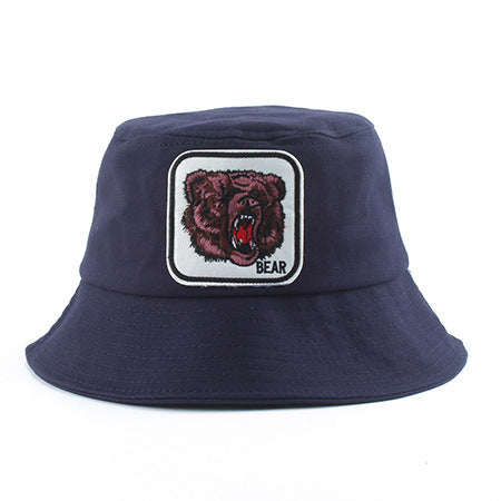 Embroidered Casual Flat Top Hat – MensAdjustable Cotton-Blend Cap