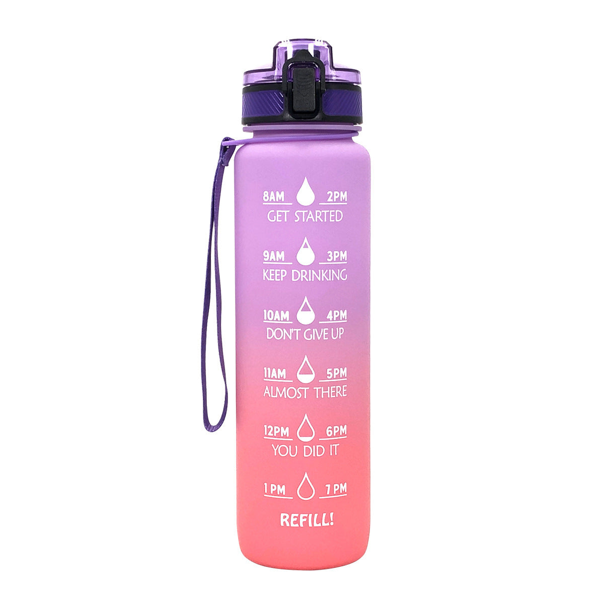 1L Sports Frosted Gradient Water Bottle – Leak-Proof, Lightweight, BPA-Free