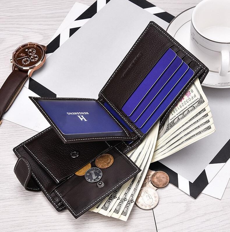 Hot Designer Men’s Genuine Leather Wallet – Short Bifold Standard Wallet with Polyester Lining