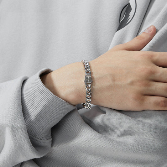 Niche Cuban Men’s Couple Bracelet – Trendy Hip Hop Chain