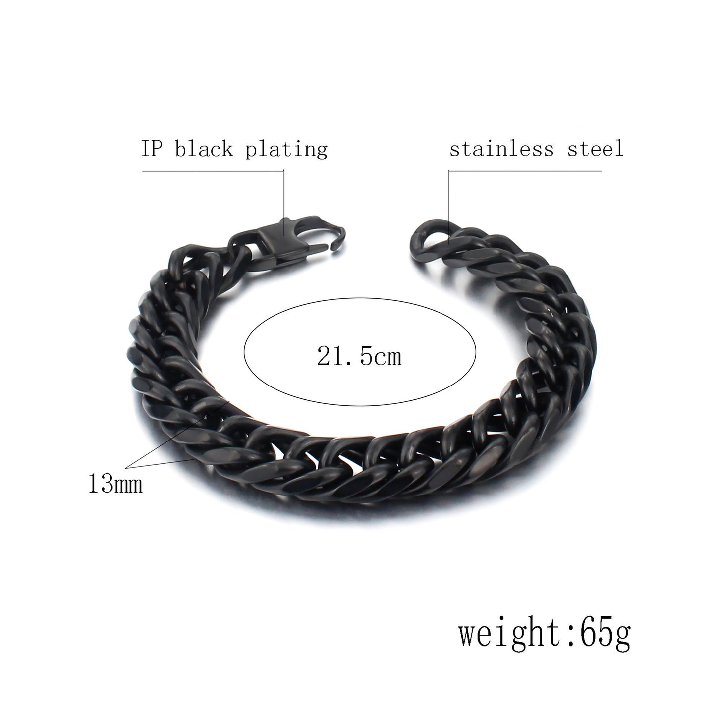 Men’s Fashion Personality Titanium Steel Bracelet – Geometric Electroplated Stylish Bracelet 21.5cm