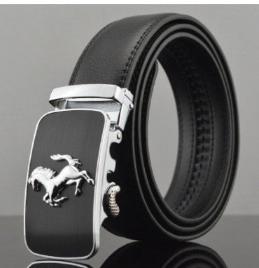 Men’s Genuine Leather Automatic Buckle Belt – First Layer Cowhide