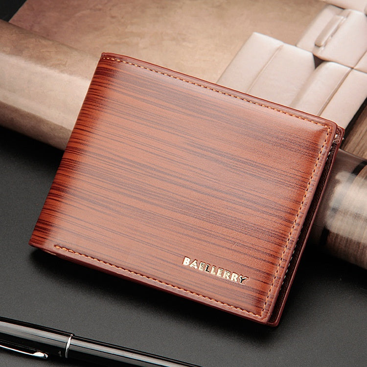 3‑Fold Carteira Men’s Wallet – Japanese & Korean Style PU Leather