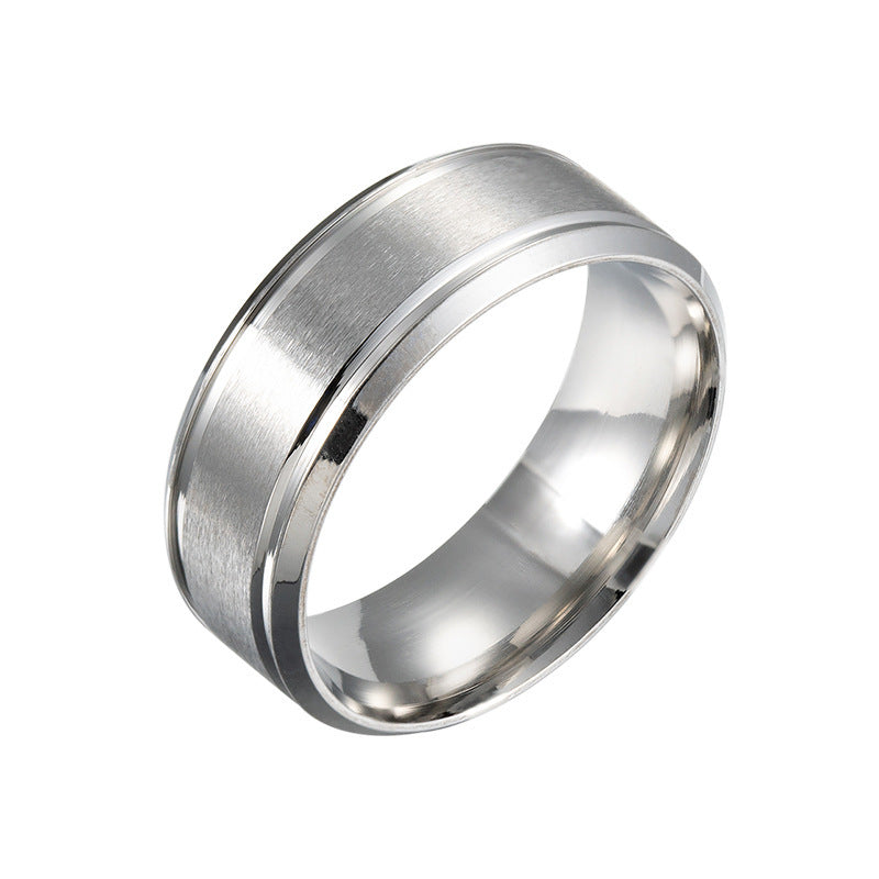Men’s 8MM Geometric Stainless Steel Ring | Black, Silver & Gold – Unisex Original Design – Adjustable Sizes