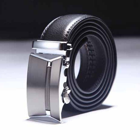 Men’s Business Automatic Belt – Plus Size Double-Skin Leather Belt with Alloy Buckle
