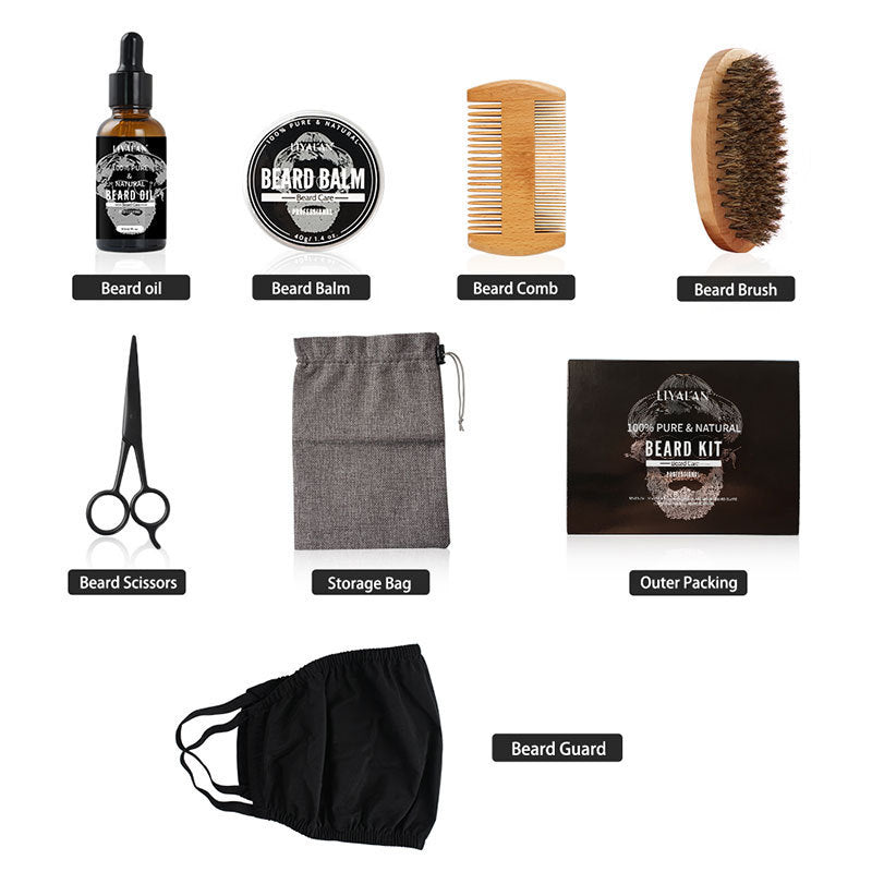 Beard Growth Kit for Men – Complete Mustache & Beard Grooming Set