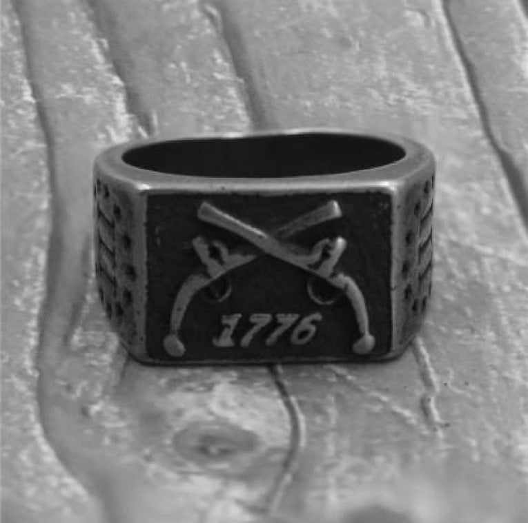 Men's Vintage Titanium Steel Ring – Metallic Gray Alloy Band, Retro Style Fashion Jewelry