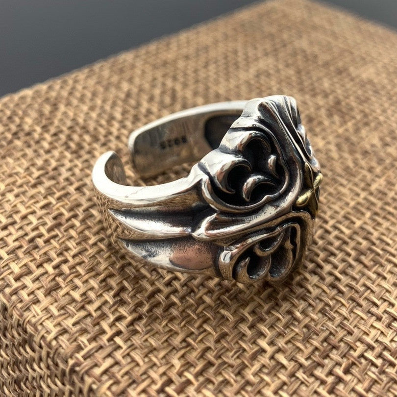 Men’s Fashion Minimalist Personalised Vintage Silver Ring – Stylish Electroplated Jewelry
