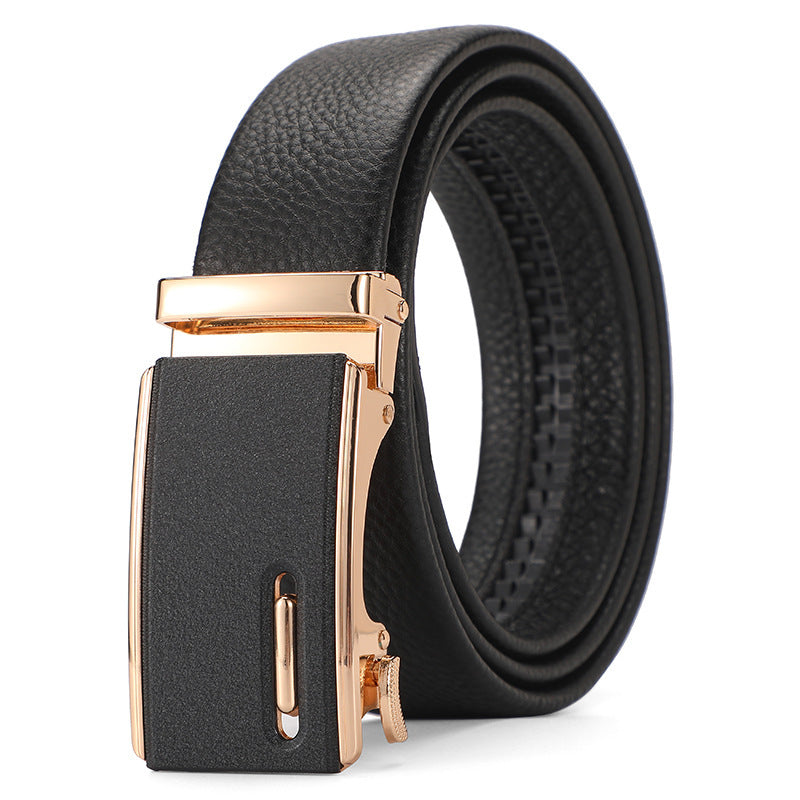 Genuine Leather Men's Belt – Automatic Buckle Design, Multiple Styles