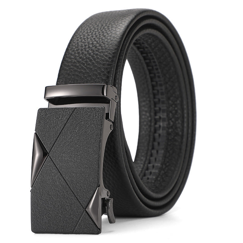 Genuine Leather Men's Belt – Automatic Buckle Design, Multiple Styles