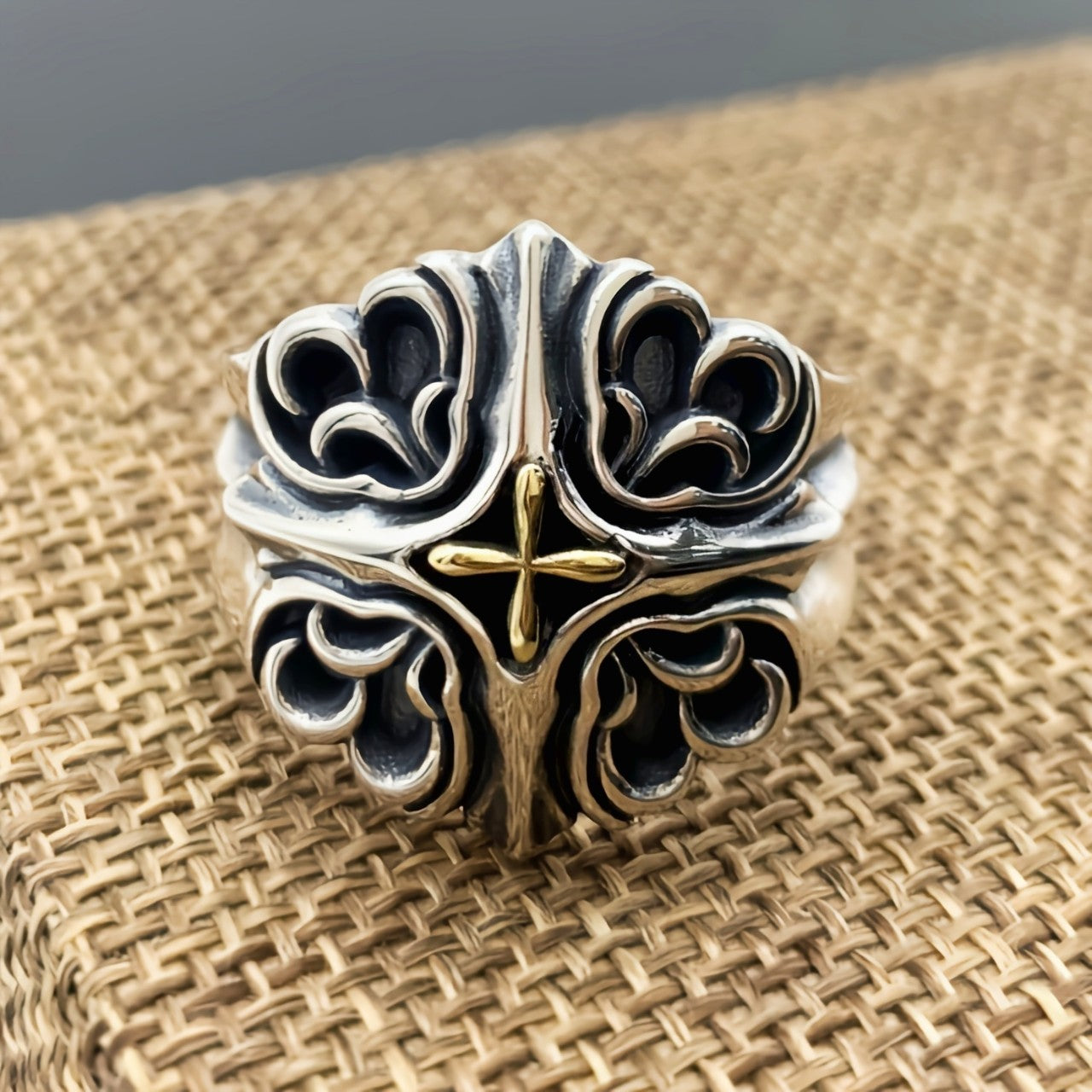 Men’s Fashion Minimalist Personalised Vintage Silver Ring – Stylish Electroplated Jewelry
