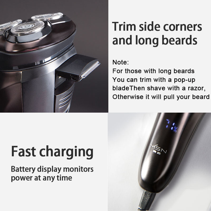 Maison Men's IPX7 Beard Trimmer – Rechargeable, Cordless, Waterproof Grooming Kit (Model QM3)