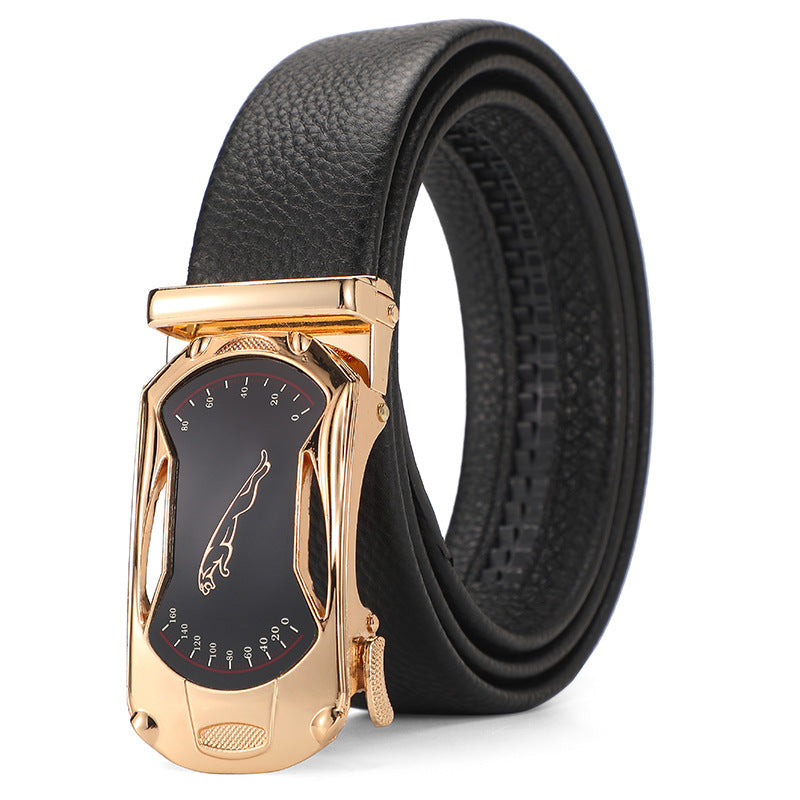 Genuine Leather Men's Belt – Automatic Buckle Design, Multiple Styles
