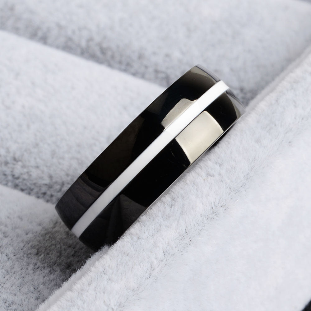 Men's Firefighter Ring – Stainless Steel Thin Blue Line Ring for First Responders
