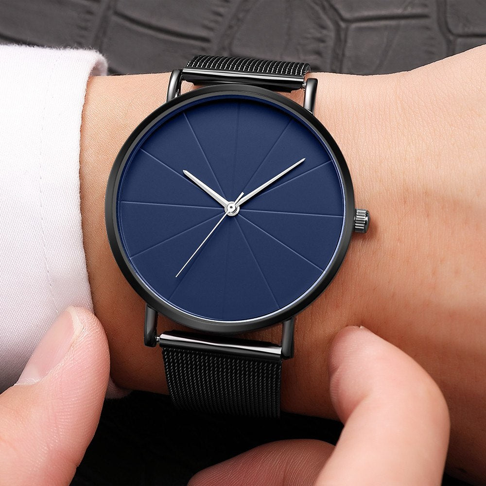 Men’s Stainless Steel Army Military Sport Watch – Luxury Quartz Analog Date Wristwatch with Round Dial