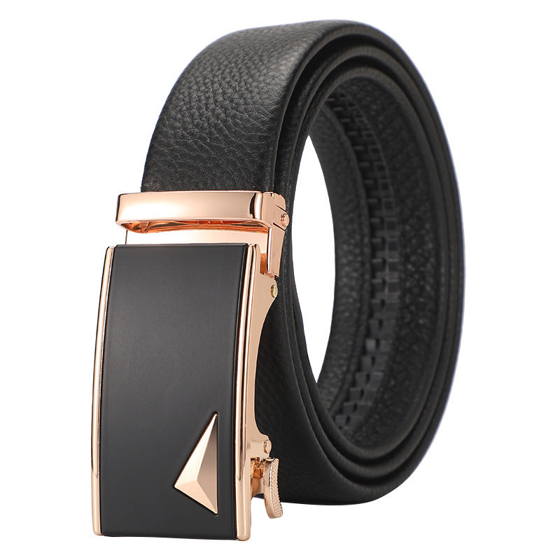 Genuine Leather Men's Belt – Automatic Buckle Design, Multiple Styles