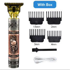 Professional Hair & Beard Trimmer – Stainless Steel Electric Grooming Tool for Men, Multiple Colors Available