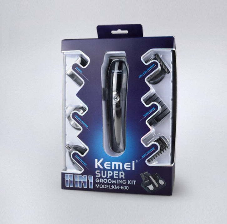 Kemei 6 in 1 Rechargeable Hair Trimmer – Titanium Hair Clipper & Electric Shaver with Adjustable Comb