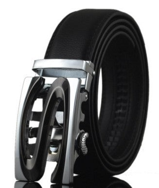 Men’s Genuine Leather Automatic Buckle Belt – First Layer Cowhide