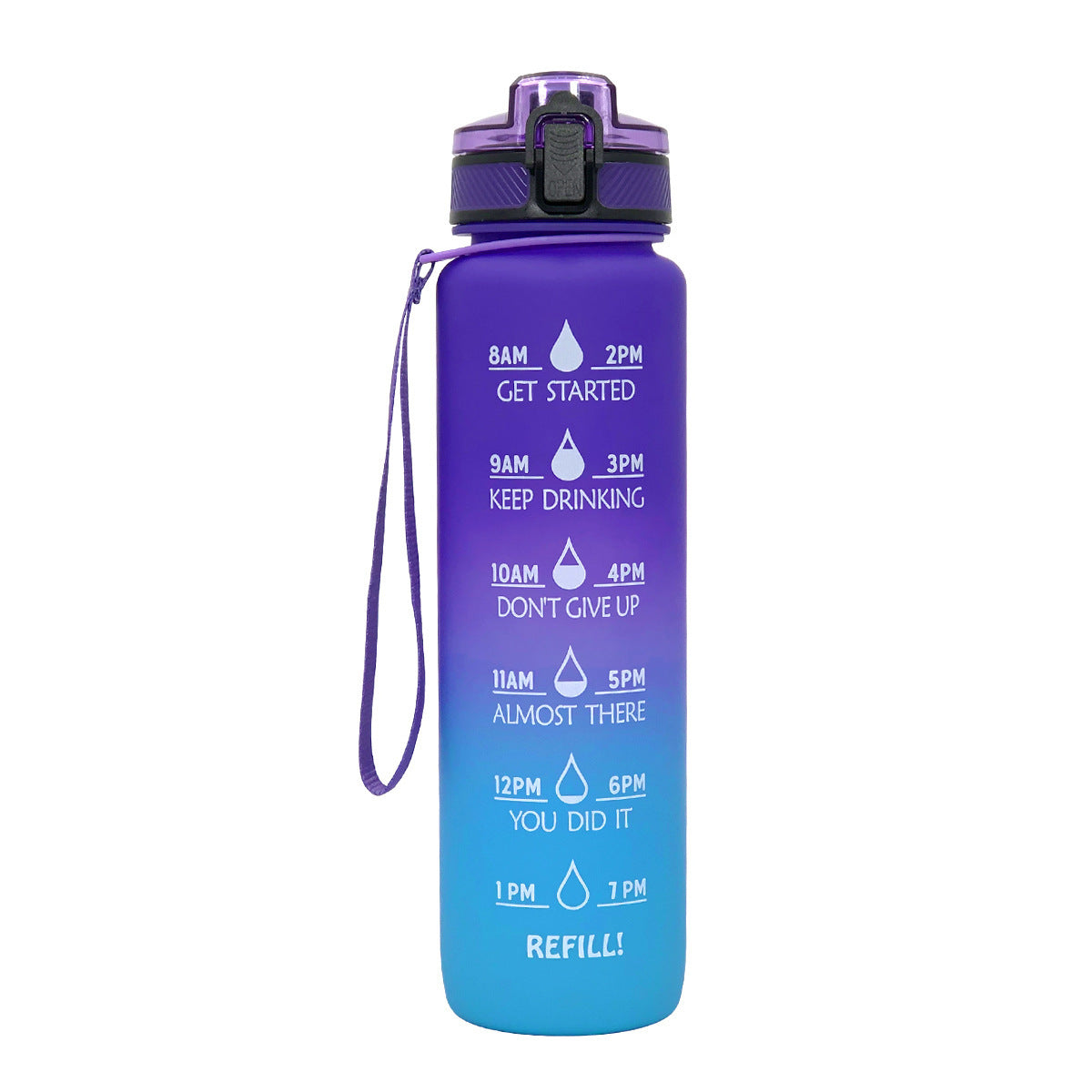 1L Sports Frosted Gradient Water Bottle – Leak-Proof, Lightweight, BPA-Free