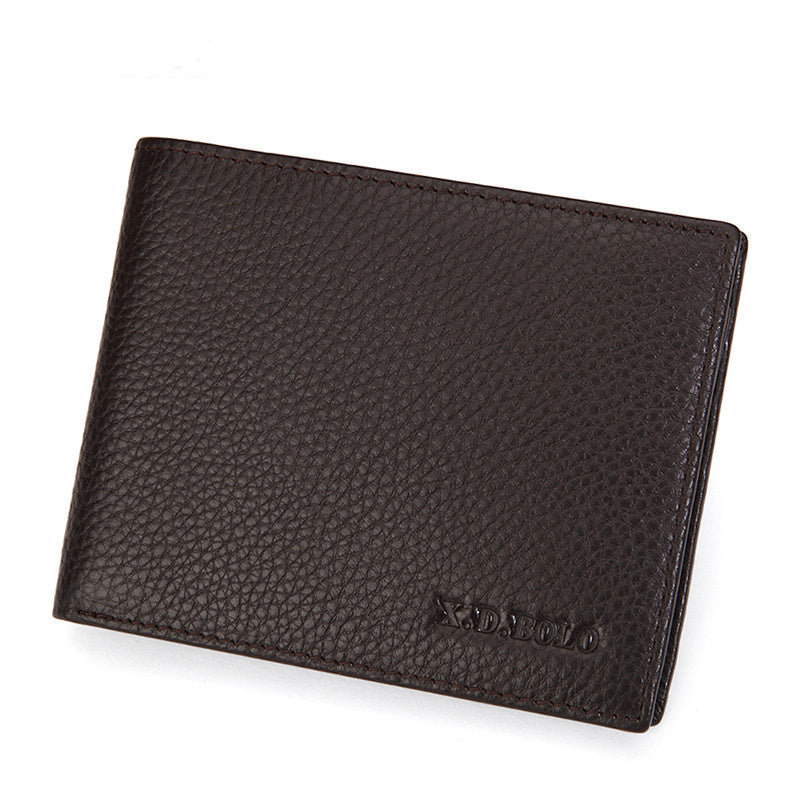 Men’s Ultra-Thin Leather Wallet – First Layer Cowhide Horizontal Short Wallet