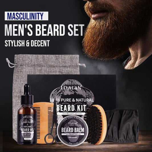 Beard Growth Kit for Men – Complete Mustache & Beard Grooming Set