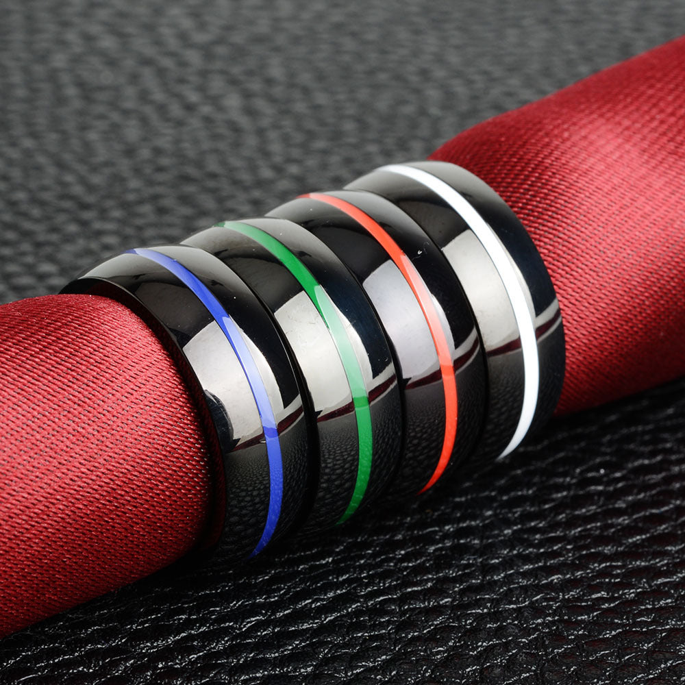 Men's Firefighter Ring – Stainless Steel Thin Blue Line Ring for First Responders