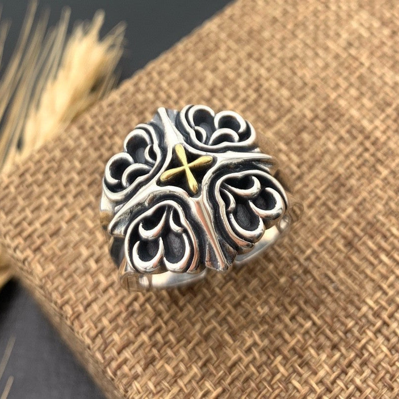 Men’s Fashion Minimalist Personalised Vintage Silver Ring – Stylish Electroplated Jewelry