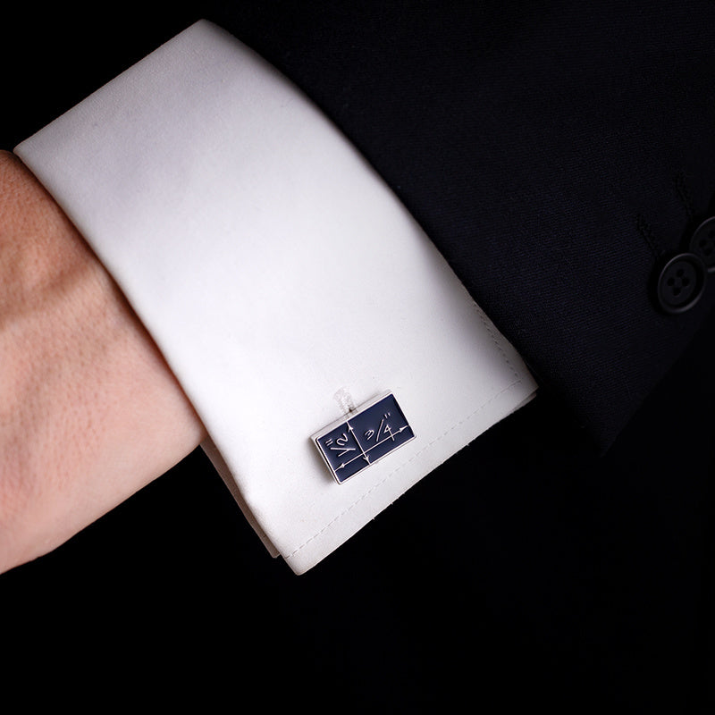 Elegant Blue Enamel Copper Cufflinks for Men – Classic Formal Shirt Accessories for Weddings, Business & Events