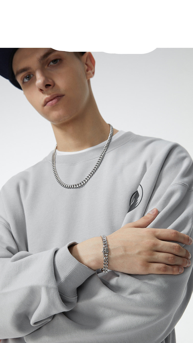 Niche Cuban Men’s Couple Bracelet – Trendy Hip Hop Chain