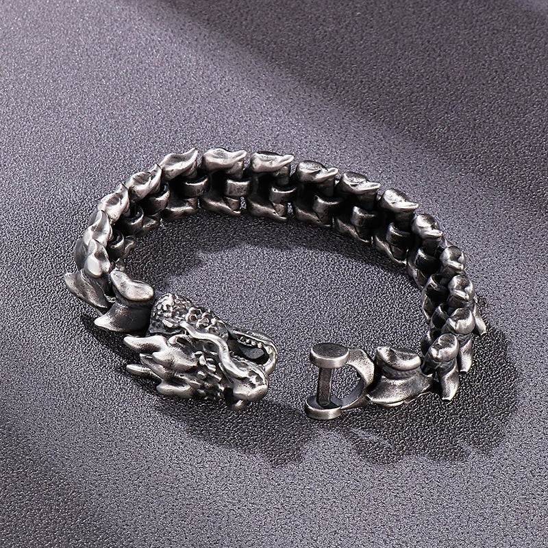 Men’s Fashion Personality Domineering Punk Style Keel Titanium Bracelet – Bold & Strong Design