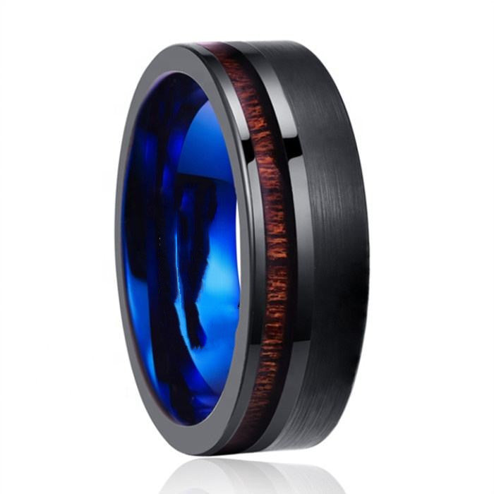 Men’s Fashion Simple Frosted Tungsten Steel Ring – Black Electroplated Minimalist Band