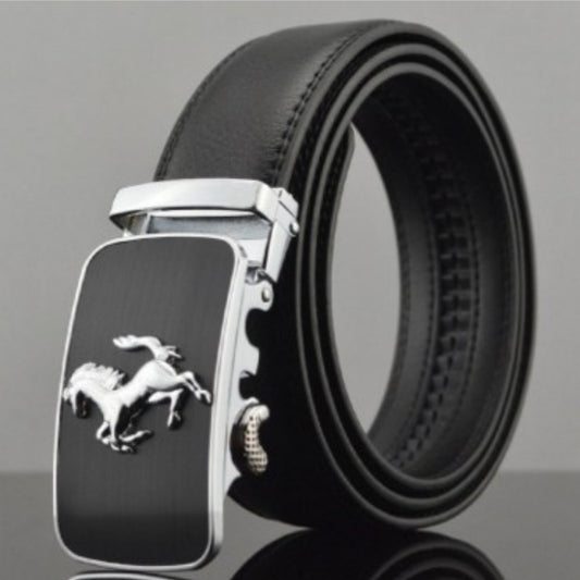 Men’s Genuine Leather Automatic Buckle Belt – First Layer Cowhide