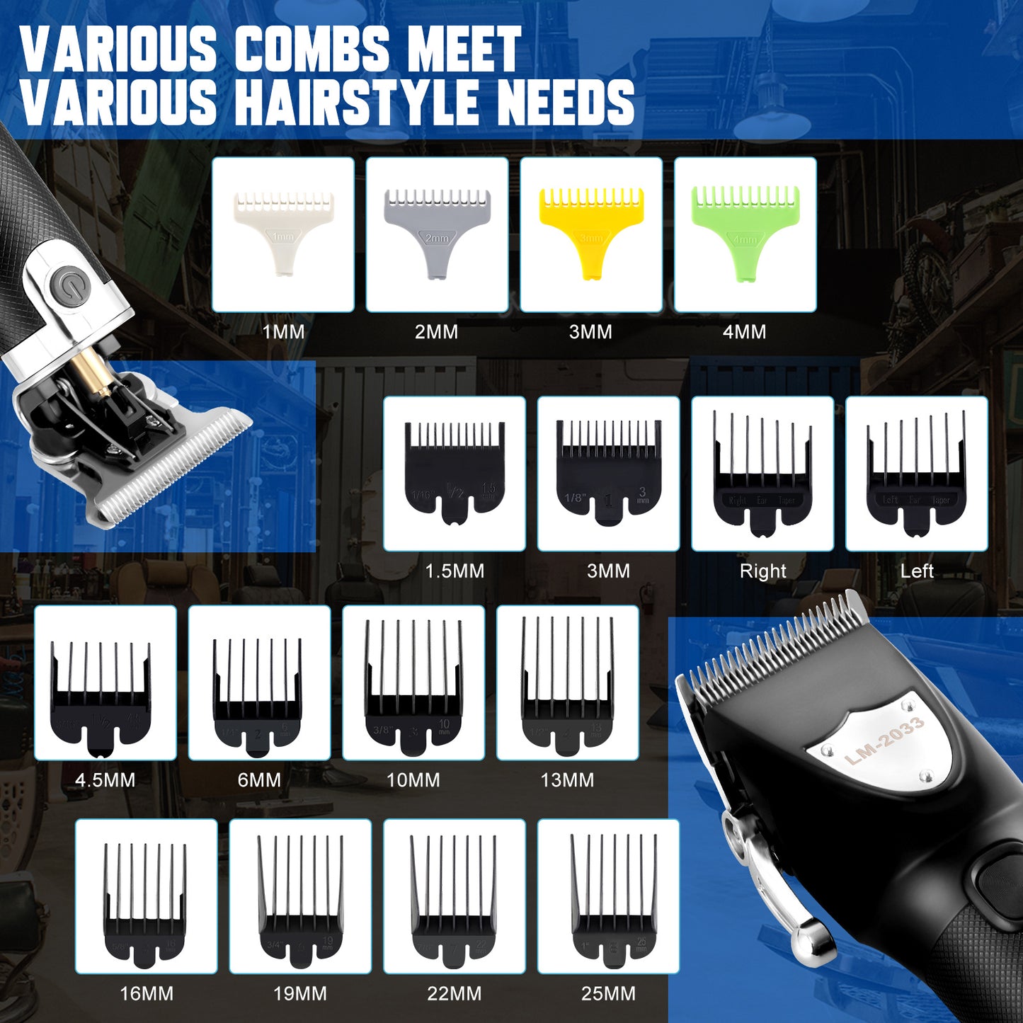 Professional Cordless Hair Clippers for Men – Barber Clippers & Beard Trimmer