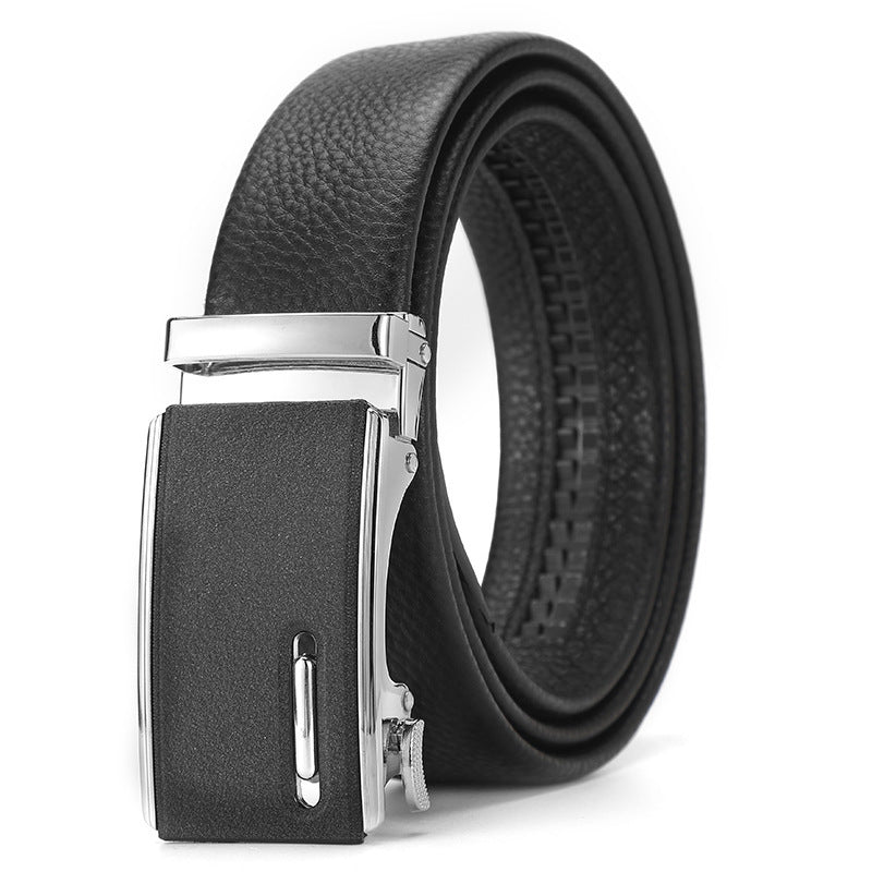Genuine Leather Men's Belt – Automatic Buckle Design, Multiple Styles