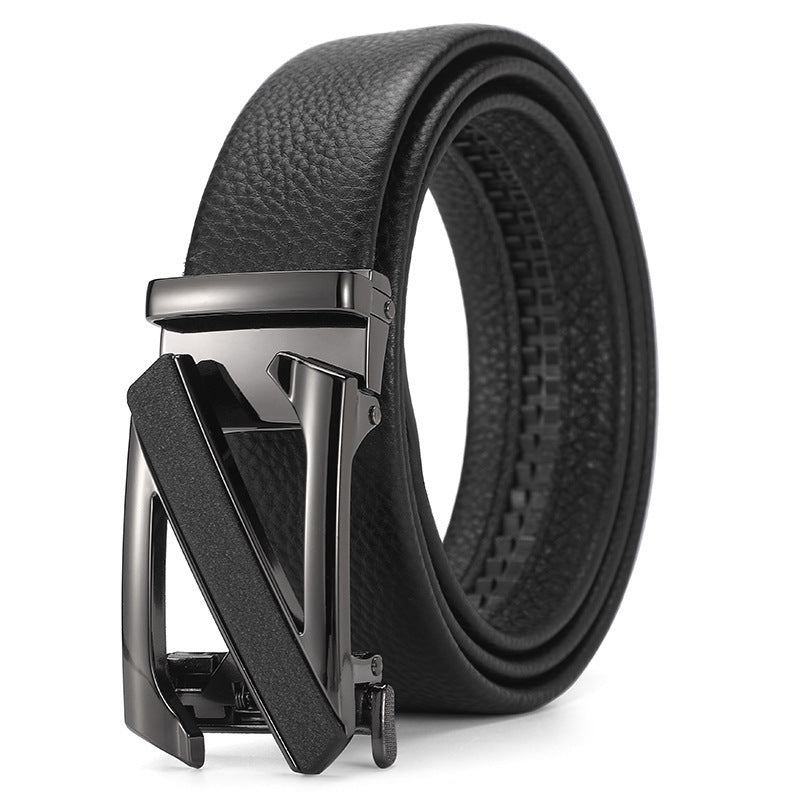 Genuine Leather Men's Belt – Automatic Buckle Design, Multiple Styles